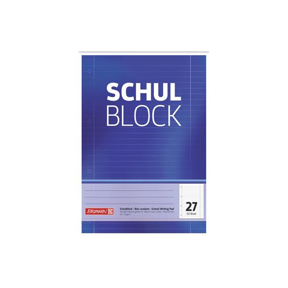 BRUNNEN Schulblock A4, 50 Blatt, gelocht, Lineatur 27