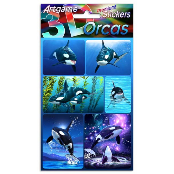 3D Sticker Premium Orcas